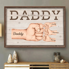 Forever Fist-bumping With Love - Family Personalized Custom Horizontal Poster - Father's Day. Gift For Dad. Grandpa