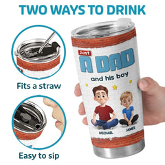 One Dad. One Kid And Infinite Chaos - Family Personalized Custom Tumbler - Father's Day. Gift For Dad