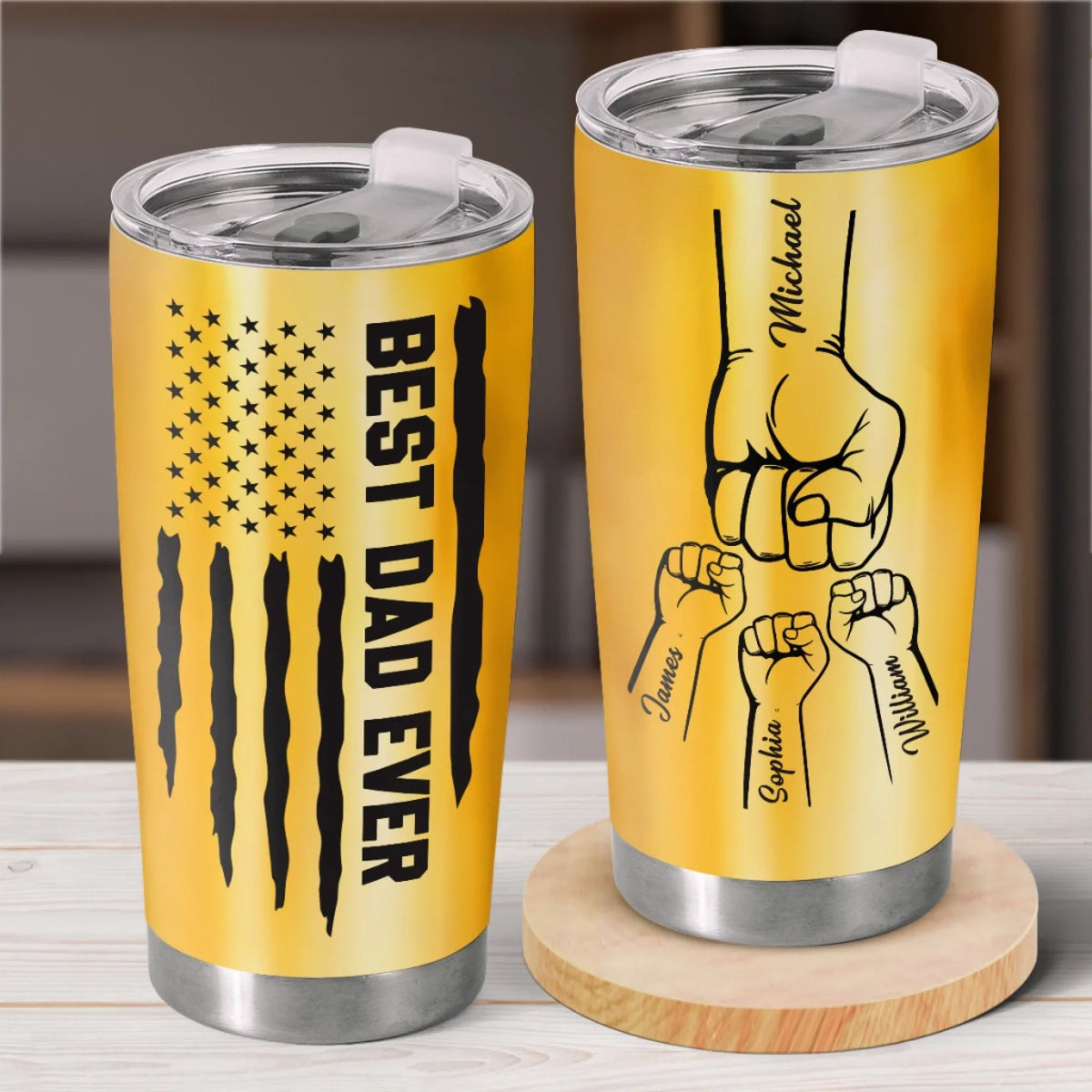 Dad. You Make Life Better - Family Personalized Custom Tumbler - Father's Day. Gift For Dad. Grandpa