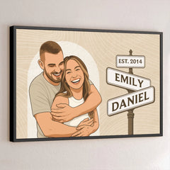 Custom Photo One Love. One Story. Always Us - Couple Personalized Custom Horizontal Poster - Gift For Husband Wife. Anniversary