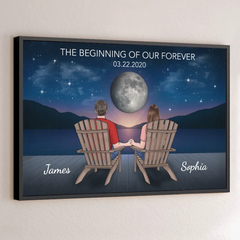 Custom Horizontal Poster - Personalized Anniversary Wedding Gifts For Husband And Wife. Him And Her - The Beginning Of Our Forever