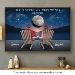 Custom Horizontal Poster - Personalized Anniversary Wedding Gifts For Husband And Wife. Him And Her - The Beginning Of Our Forever