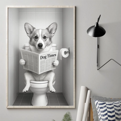 Custom Photo Bathroom Vertical Poster - Personalized  Birthday Gifts For Dog Cat Lovers. Dog Dad And Mom. Cat Owners - Do Not Disturb. I'm Reading The Dog Times