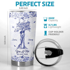 Custom Tumbler - Personalized Anniversary Wedding Gifts For Husband And Wife. Him And Her - Hand In Hand We Thrive