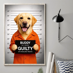 Custom Photo Vertical Poster - Personalized Birthday Gifts For Dog Cat Lovers. Dog Dad And Mom. Cat Owners - Professional Treat Burglar
