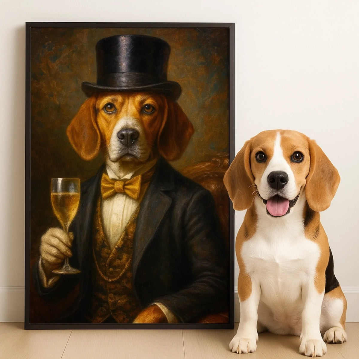 Custom Photo Vertical Poster - Personalized Birthday  Gifts For Dog Cat Lovers. Dog Dad And Mom. Cat Owners - Fine Dog. Finer Wine