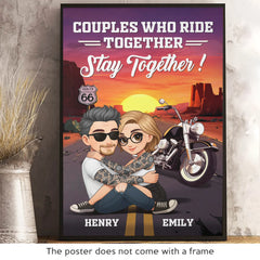 Custom Vertical Poster - Personalized Anniversary Wedding Gifts For Husband And Wife. Him And Her. Biker Lovers - Ride Together. Love Forever