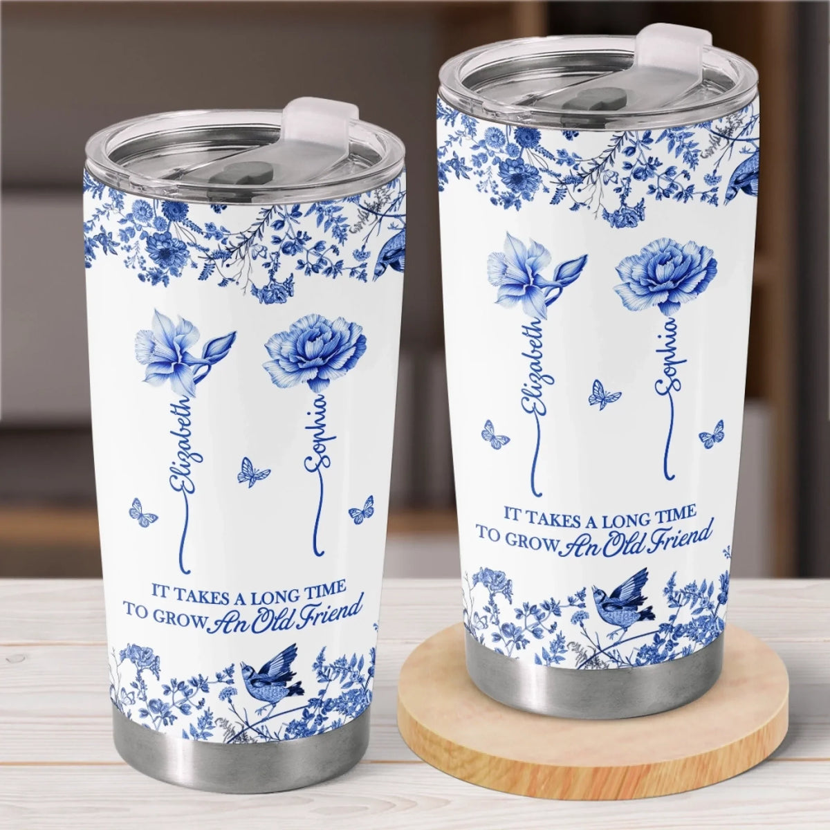 Custom Tumbler - Personalized Best Friend Christmas Birthday Gifts For Women. Besties. Sisters. BFF - Growing Together Through The Years