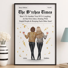 Custom Vertical Poster - Personalized Best Friend Birthday Gifts For Women. Besties. Sisters. BFF - The Besties Times