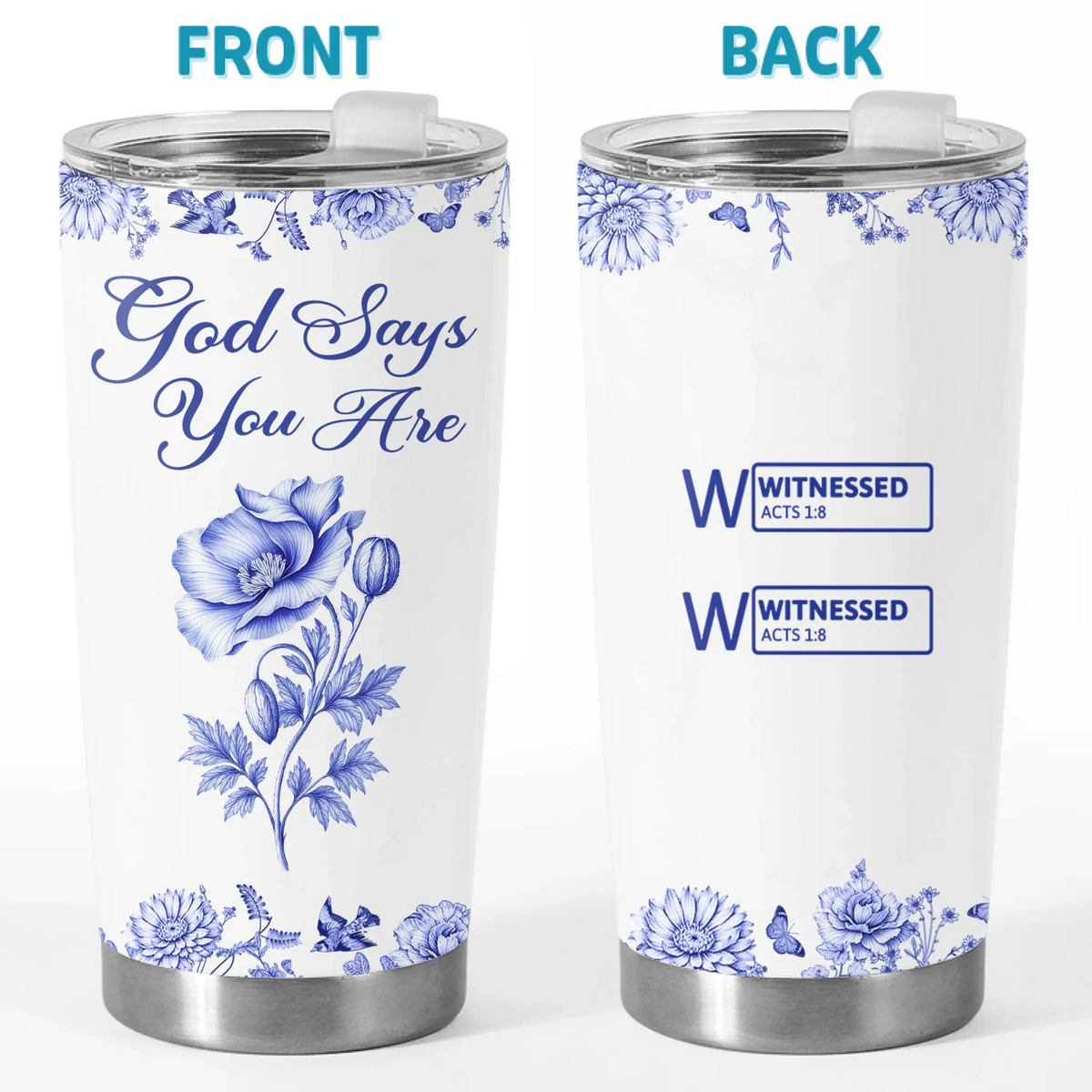 Custom Tumbler - Personalized Best Friend Birthday Gifts For Women. Besties. Sisters. BFF. Family. Yourself - God Says I Am