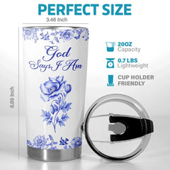 Custom Tumbler - Personalized Best Friend Birthday Gifts For Women. Besties. Sisters. BFF. Family. Yourself - God Says I Am