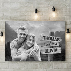 Custom Photo In Your Arms. I've Found My Home - Couple Personalized Custom Horizontal Canvas - Gift For Husband Wife. Anniversary