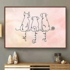 Custom Line Art Horizontal Poster - Personalized Pet Memorial Sympathy Gifts For Dogs - Furry Souls. Endless Love