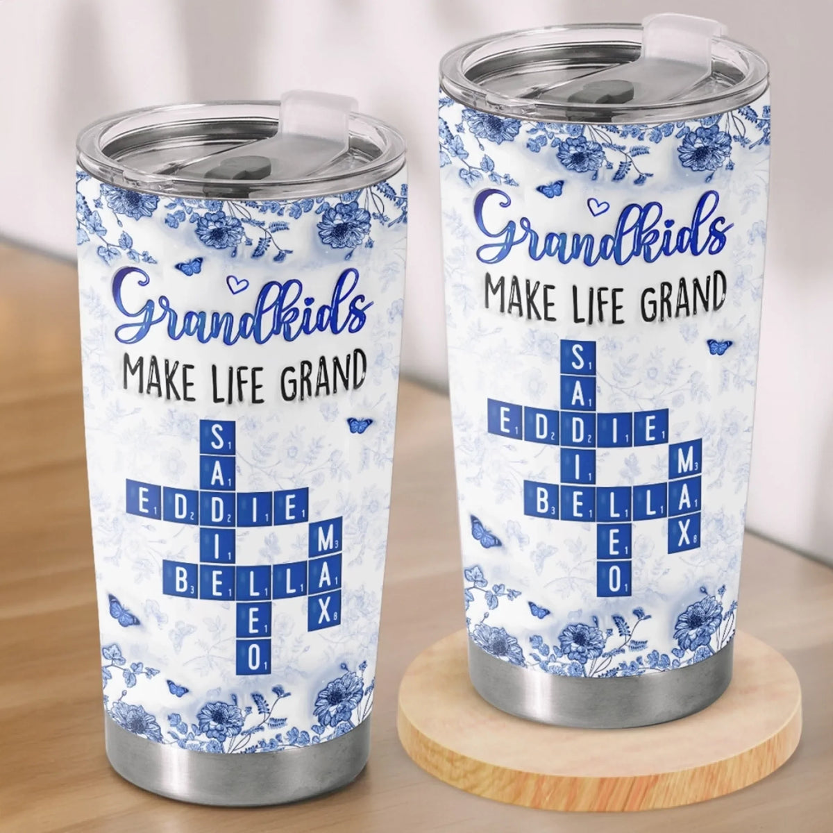Custom Scrabble Tumbler - Personalized Birthday Gifts For Grandpa. Grandma - Together Our Story Shines Bright