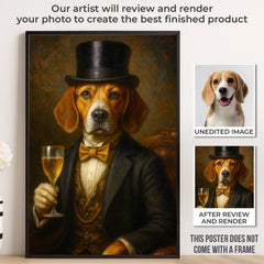 Custom Photo Vertical Poster - Personalized Birthday  Gifts For Dog Cat Lovers. Dog Dad And Mom. Cat Owners - Fine Dog. Finer Wine