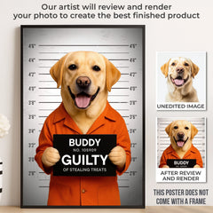 Custom Photo Vertical Poster - Personalized Birthday Gifts For Dog Cat Lovers. Dog Dad And Mom. Cat Owners - Professional Treat Burglar