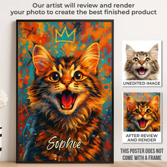 Custom Photo Vertical Poster - Personalized Pet Memorial Sympathy Gifts For Dogs. Cats - My Sunshine With Paws