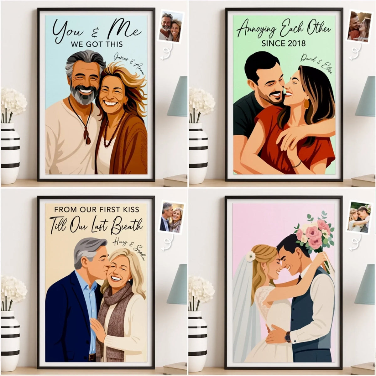 Custom Photo Vertical Poster - Personalized Anniversary Wedding Gifts For Husband And Wife. Him And Her - You Are My Home
