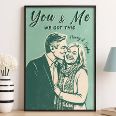 Custom Photo Vertical Poster - Personalized Anniversary Wedding Gifts For Husband And Wife. Him And Her - Our Connection Just Feels Right