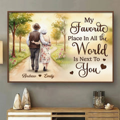 Custom Horizontal Poster - Personalized Anniversary Wedding Gifts For Husband And Wife. Him And Her - Still Smiling Because Of You
