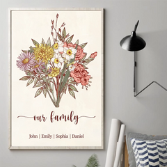 Custom Horizontal Poster - Personalized Birthday Gifts For Mom. Grandma. Family -  Bloom With Love