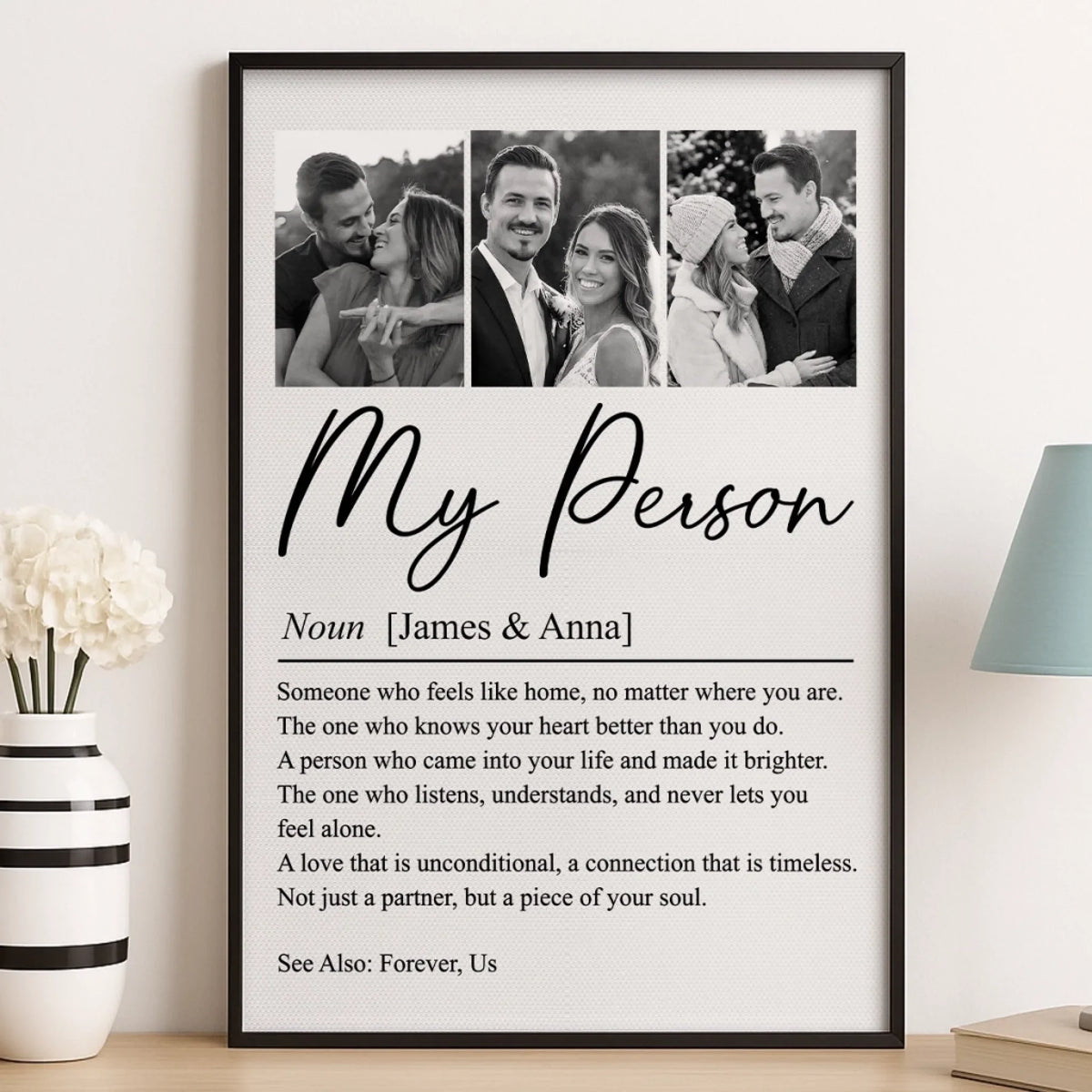 Custom Photo Vertical Poster - Personalized Anniversary Wedding Gifts For Husband And Wife. Him And Her - You And Me Works Always