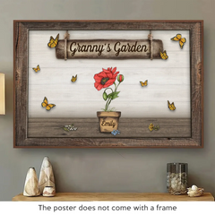 Mom Knows A Lot But Grandma Knows Everything - Family Personalized Custom Horizontal Poster - Mother's Day. Gift For Grandma
