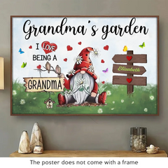 Love Being A Grandma - Family Personalized Custom Horizontal Poster - Mother's Day. Gift For Mom. Grandma