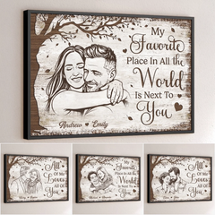 Custom Photo Horizontal Poster - Personalized Anniversary Wedding Gifts For Husband And Wife. Him And Her - Love Grows With You