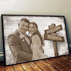 Custom Photo Horizontal Poster - Personalized Anniversary Wedding Gifts For Husband And Wife. Him And Her - Love Chosen Again Today