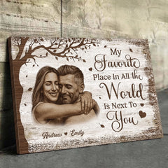 Custom Photo Horizontal Canvas - Personalized Anniversary Wedding Gifts For Husband And Wife. Him And Her - You Are My Peace