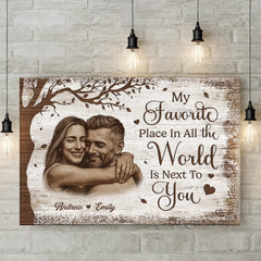 Custom Photo Horizontal Canvas - Personalized Anniversary Wedding Gifts For Husband And Wife. Him And Her - You Are My Peace