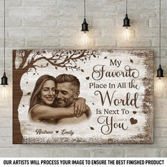 Custom Photo Horizontal Canvas - Personalized Anniversary Wedding Gifts For Husband And Wife. Him And Her - You Are My Peace
