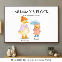 Custom Horizontal Poster - Personalized Mother's Day Birthday Gifts For Mom. Grandma - With All My Ducklings