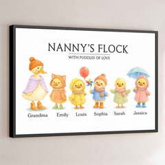 Custom Horizontal Poster - Personalized Mother's Day Birthday Gifts For Mom. Grandma - With All My Ducklings