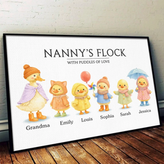 Custom Horizontal Poster - Personalized Mother's Day Birthday Gifts For Mom. Grandma - With All My Ducklings