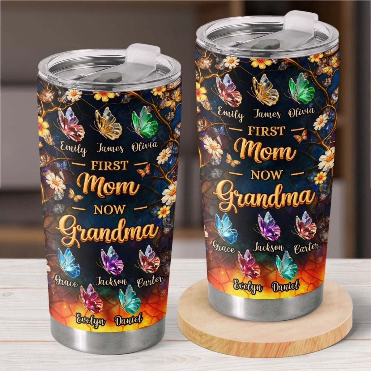 Custom Butterfly Tumbler - Personalized Mother's Day Birthday Gifts For Mom. Grandma - My Proudest Evolution