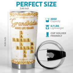 Custom Scrabble Tumbler - Personalized Mother's Day Birthday Gifts For Mom. Grandma - Queen Of Our Family