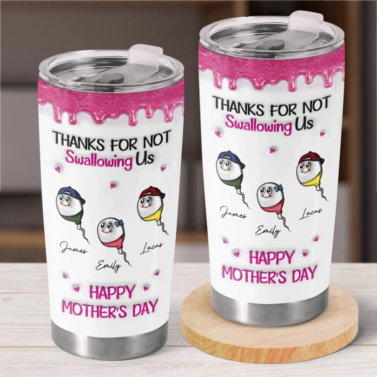 Custom 3D Inflated Effect Printed Tumbler - Personalized Mother's Day Birthday Gifts For Mom - Your Love Is My Superpower