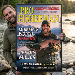 Custom Photo Magazine Vertical Poster - Personalized Christmas Birthday Fishing Gifts For Fisherman - The Legend Reels On