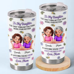 Custom 3D Inflated Effect Printed Tumbler - Personalized Mother's Day Gifts For Daughter - Motherhood Looks Sweet On You