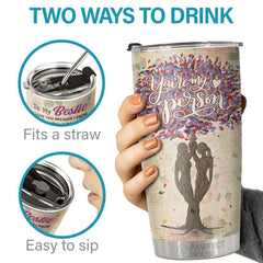 Thank You For Standing By My Side When Times Get Hard - Tumbler - To My Bestie. Gift For Bestie. Best Friend. Sister. Birthday Gift For Bestie And Friend