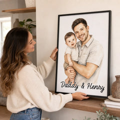 Custom Photo Vertical Poster - Personalized Father's Day Birthday Gifts For Dad. Grandpa - Always Proud To Call You Dad