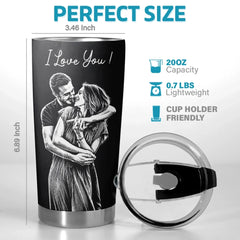 Custom Photo Tumbler - Personalized Anniversary Wedding Gifts For Husband And Wife. Him And Her - Better Together