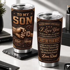 Custom Tumbler - Personalized Birthday Gifts For Son - Forever Bound By Love