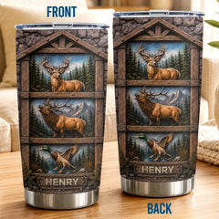 Custom Tumbler - Personalized Birthday Hunting Gifts For Hunters. Husband. Son. Grandson. Brother. Grandpa. Dad. Yourself - Born To Hunt And Explore