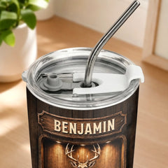 Custom Tumbler - Personalized Birthday Hunting Gifts For Hunters. Husband. Son. Grandson. Brother. Grandpa. Dad. Yourself - Born To Hunt Wild
