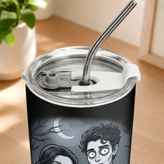 Custom Photo Tumbler - Personalized Halloween Anniversary Wedding Gifts For Husband And Wife. Him And Her - You And Me. Spooky Forever