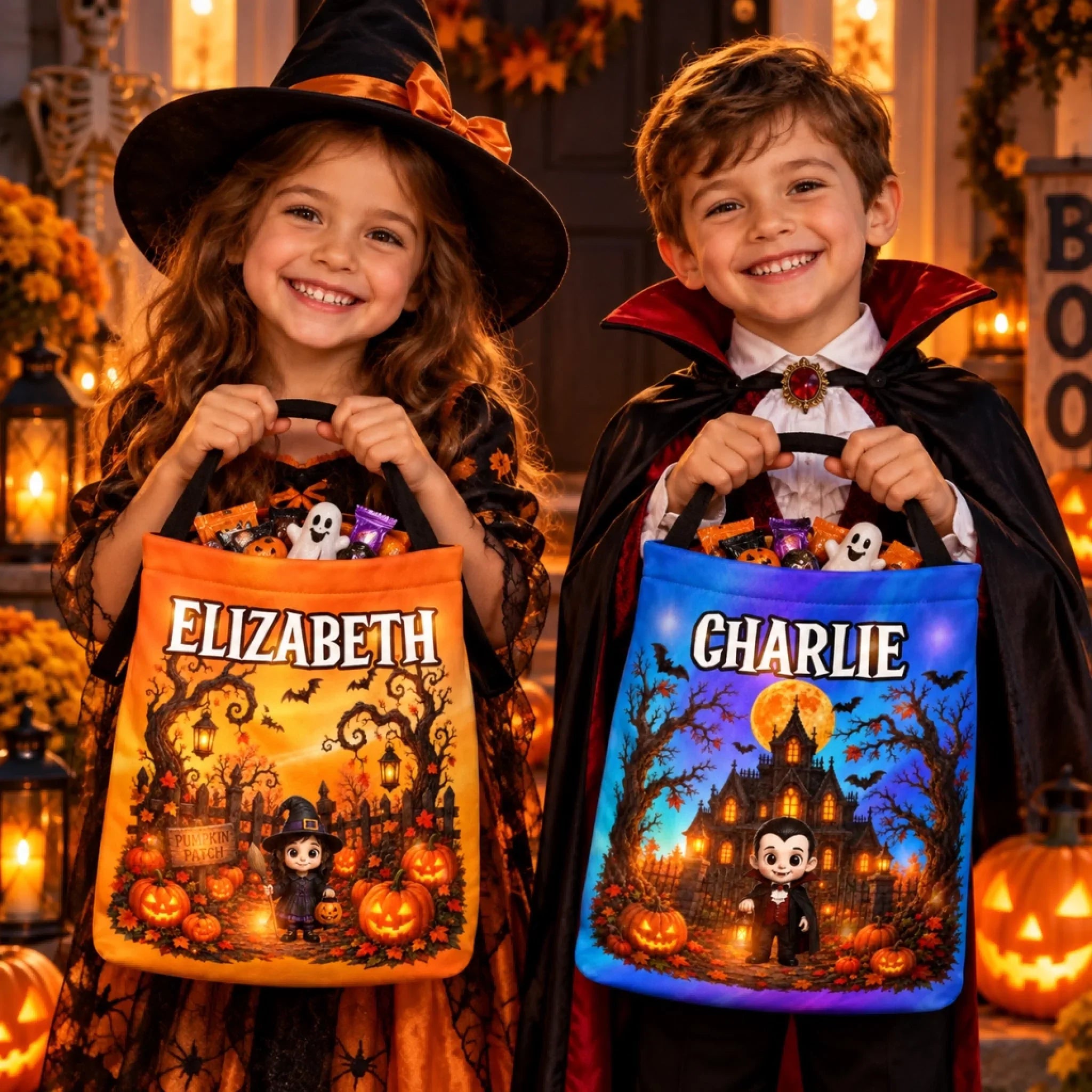 Custom LED Light Bucket Bag - Trick Or Treat Spooky