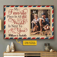 I Adore Staying Next To You - Upload Image. Personalized Horizontal Poster